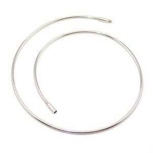 14K White Gold Italy Round Tube Snake Chain Necklace 18.5"